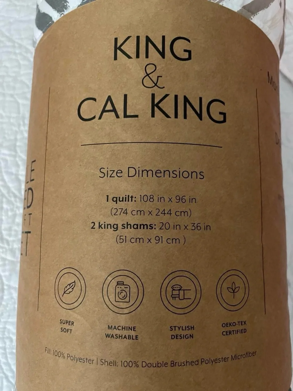 King & Cal King 3-piece quilt and sham pillows reversible pattern super soft set